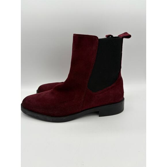 Emanuele Crasto Italian Burgundy Suede Leather Ankle Boots Size 9 - Picture 2 of 7